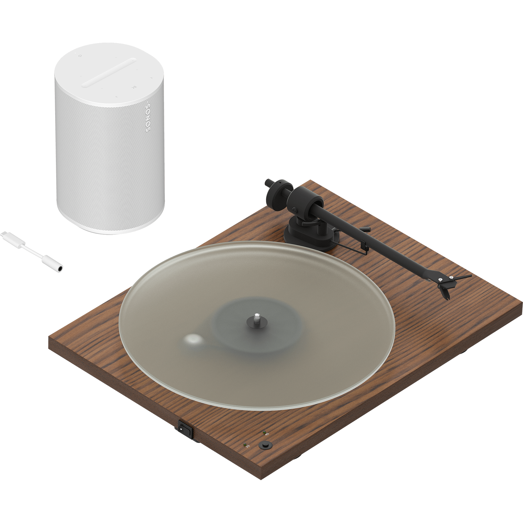 Essential Turntable Set Era 100, Eingangsadapter und Plattenspieler