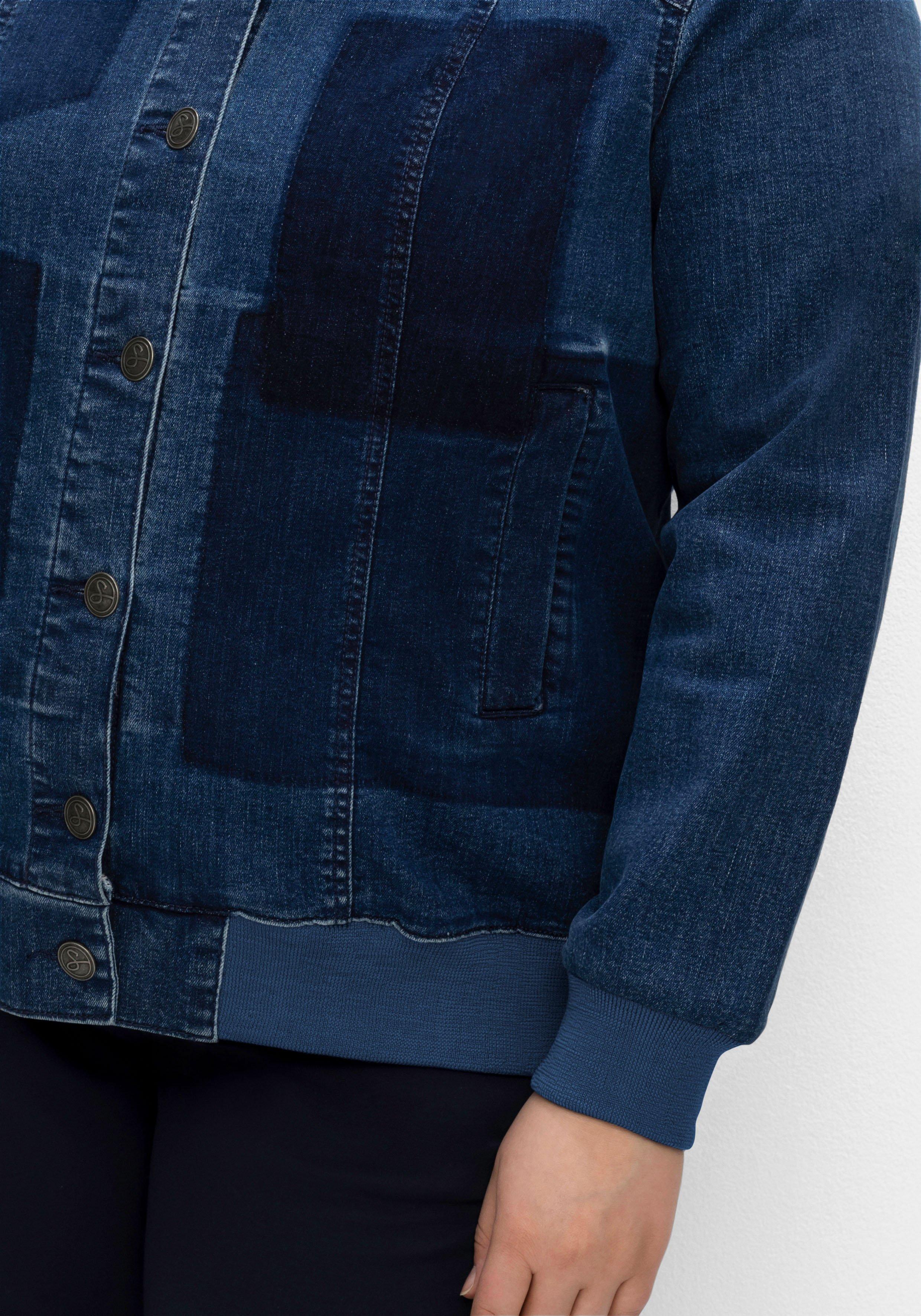 Jeansblouson in Patch-Optik