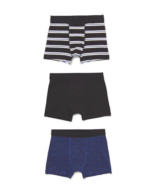 3 boxers enfant en coton/stretch noir