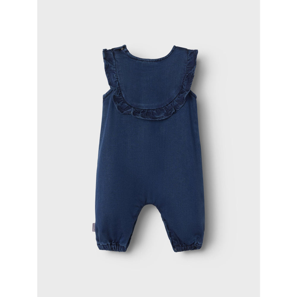 Køb Name It Dark Blue Denim Ruby Denim Flæse Buksedragt