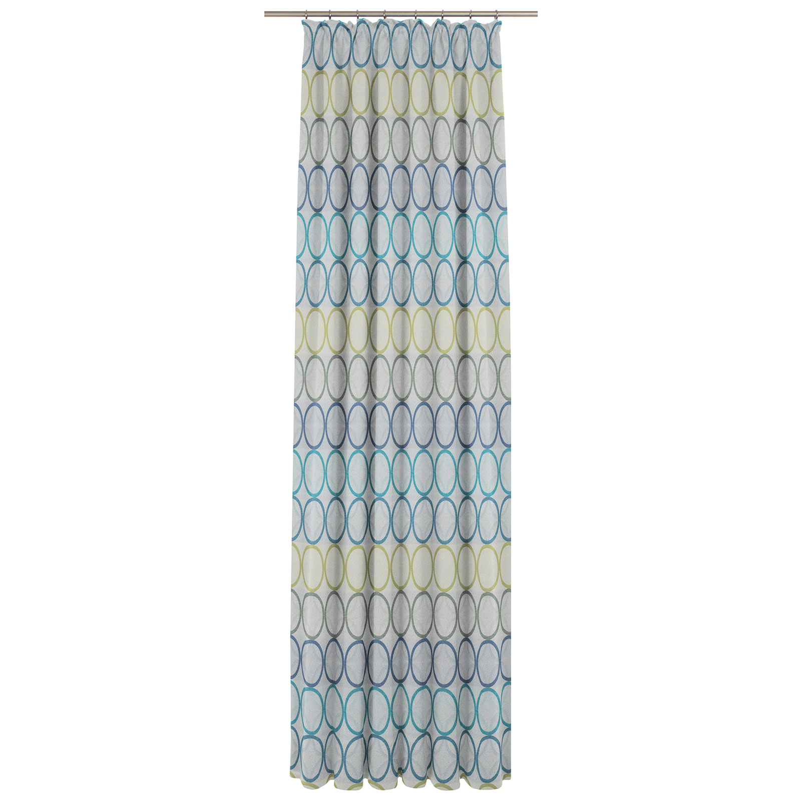 Einzelschal mit Kräuselband ZIRBELLO - blau-grün - 145x132 cm