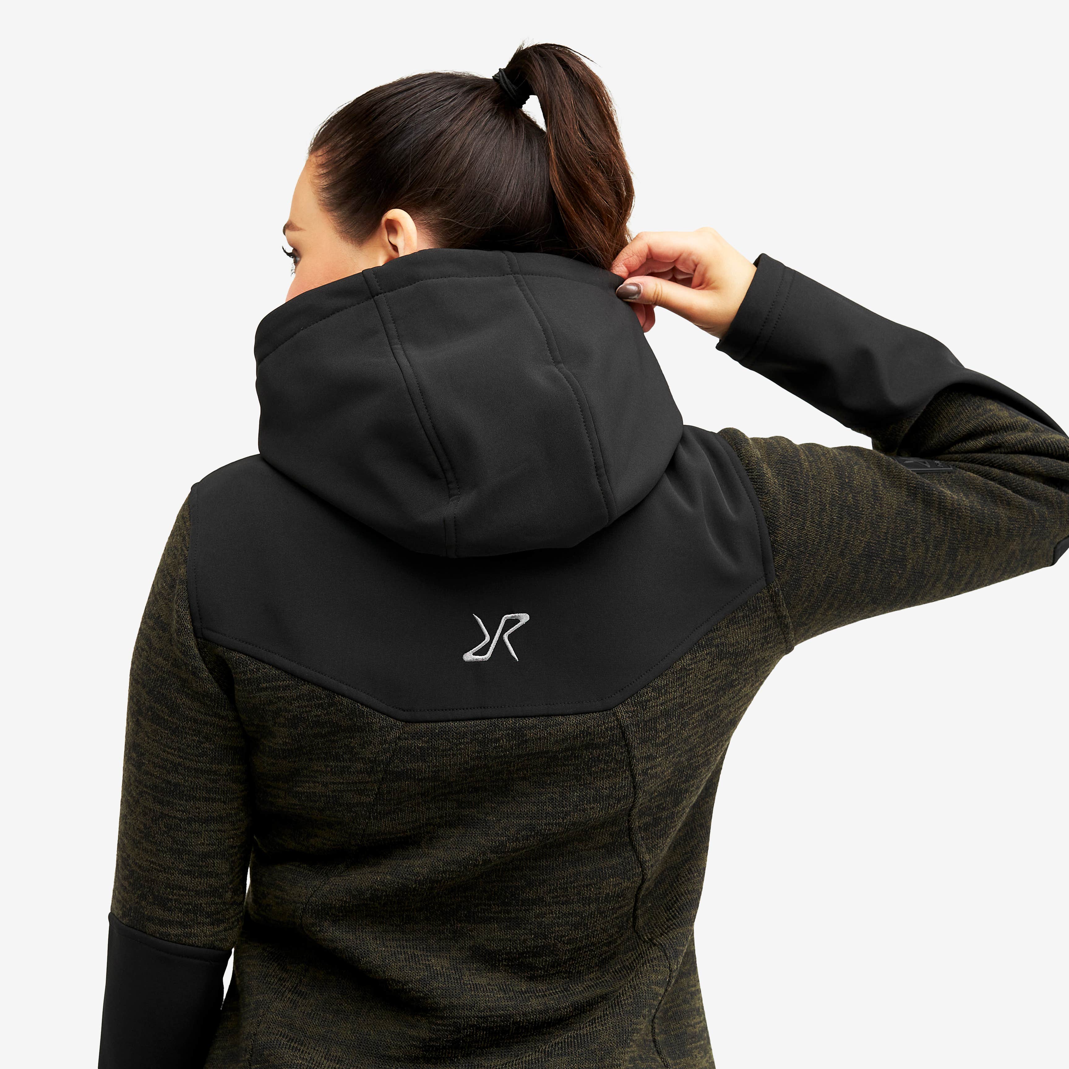 Wander Pro Wool Hoodie Dame Dark Olive