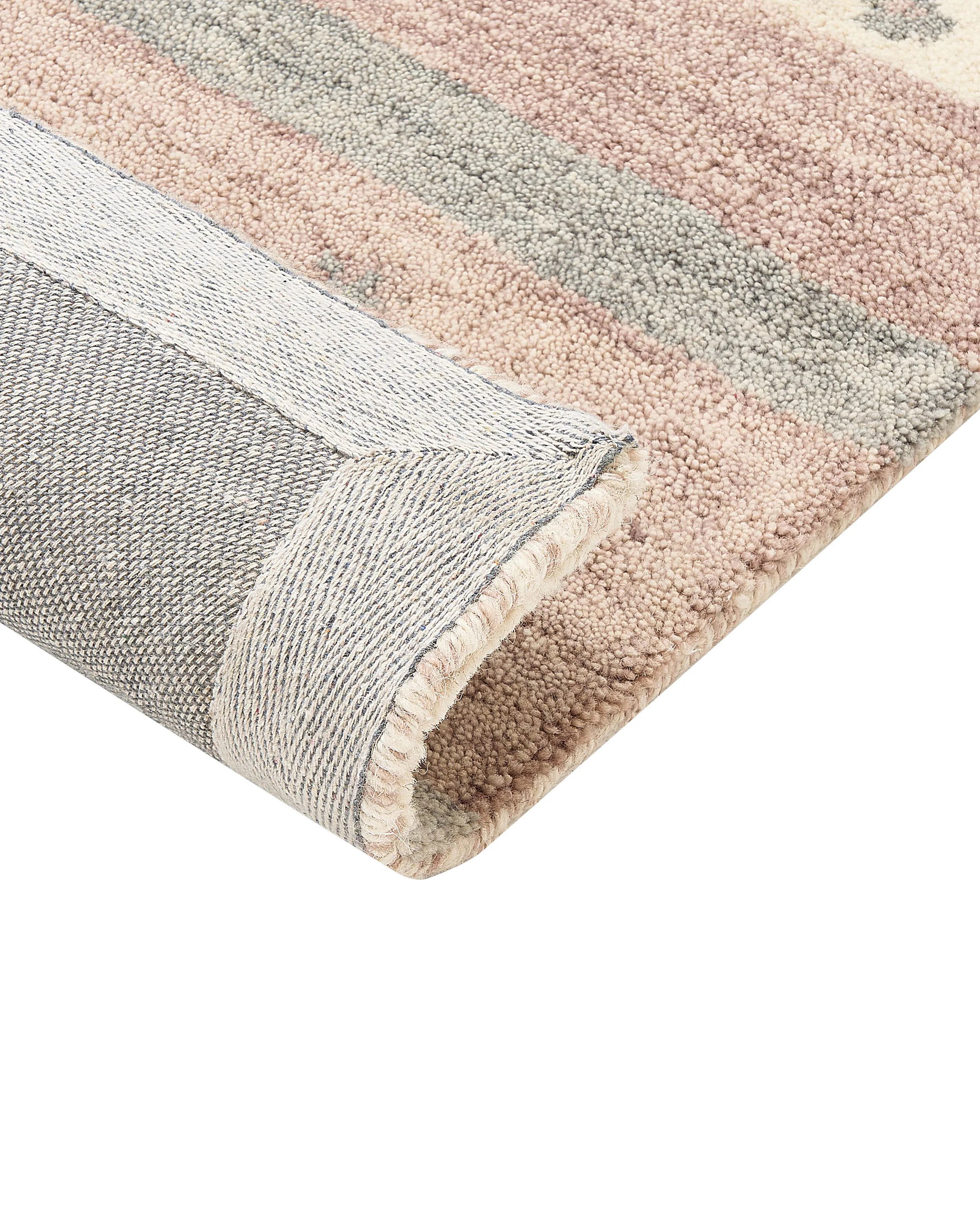 Vloerkleed KARLI Beige 160 x 230 cm Wol Gabbeh