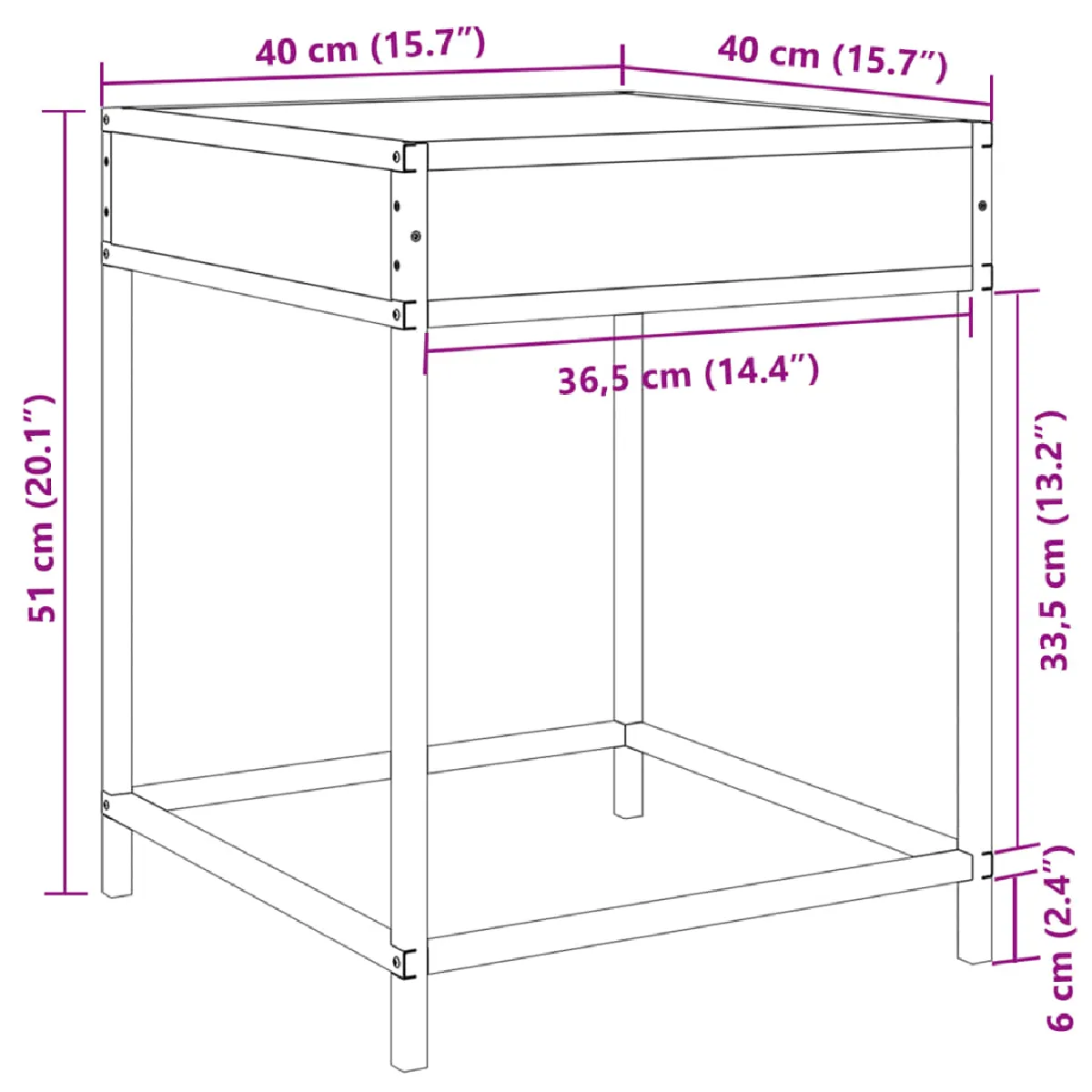 vidaXL Table de chevet avec LED infini - Chêne Marron