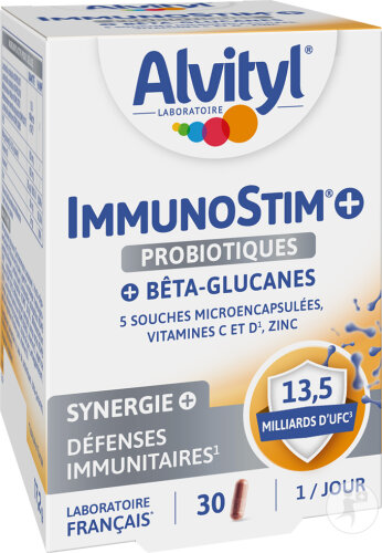 Alvityl ImmunoStim+ Probiotiques Complément Alimentaire 30 Gélules