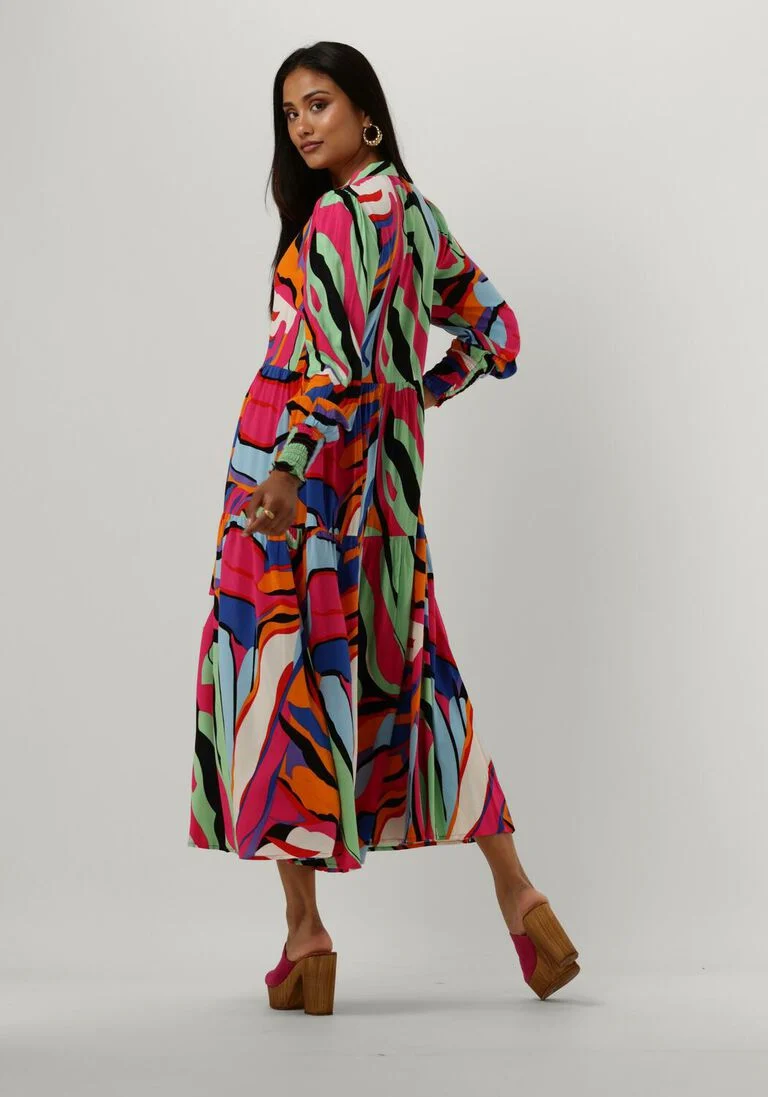 Y.A.S. fuchsia y.a.s. midi jurk yasalira ls long shirt dress s. noos