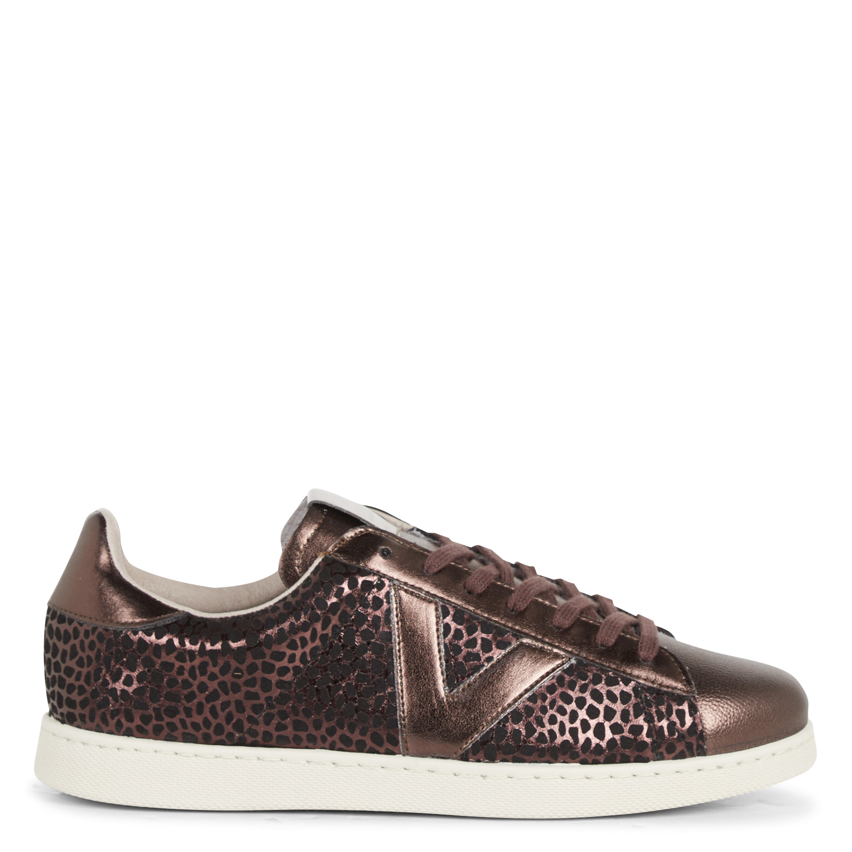 TENIS ANIMAL PRINT & METAL - Baskets basses imprimées à pois| Doré