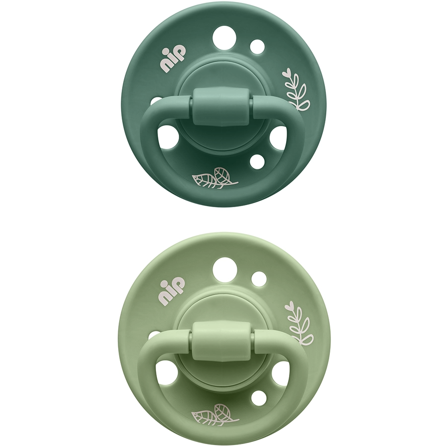 nip® Schnuller Cherry Green Boy, Größe 2 (ab 6 Monate) Latex, Hellgrün  Grün  Grün  Beige