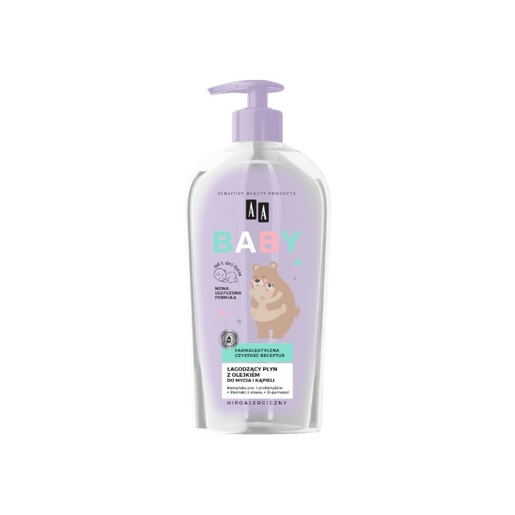 AA Baby Beruhigendes Fluid mit Öl zum Waschen und Baden 400 ml
