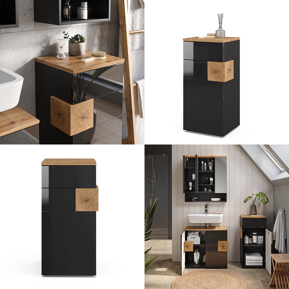 Vicco Midischrank Badschrank Badezimmerschrank Eden 2 Fächer Tür Schublade ANT