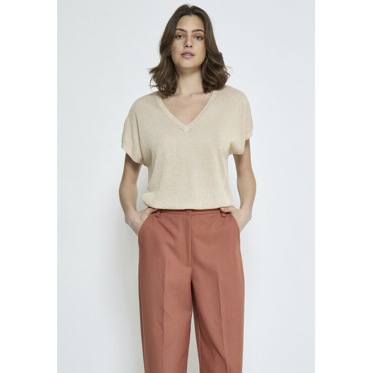 Minus MSCarlina Batsleeve Knit Tee Medal gold metallic