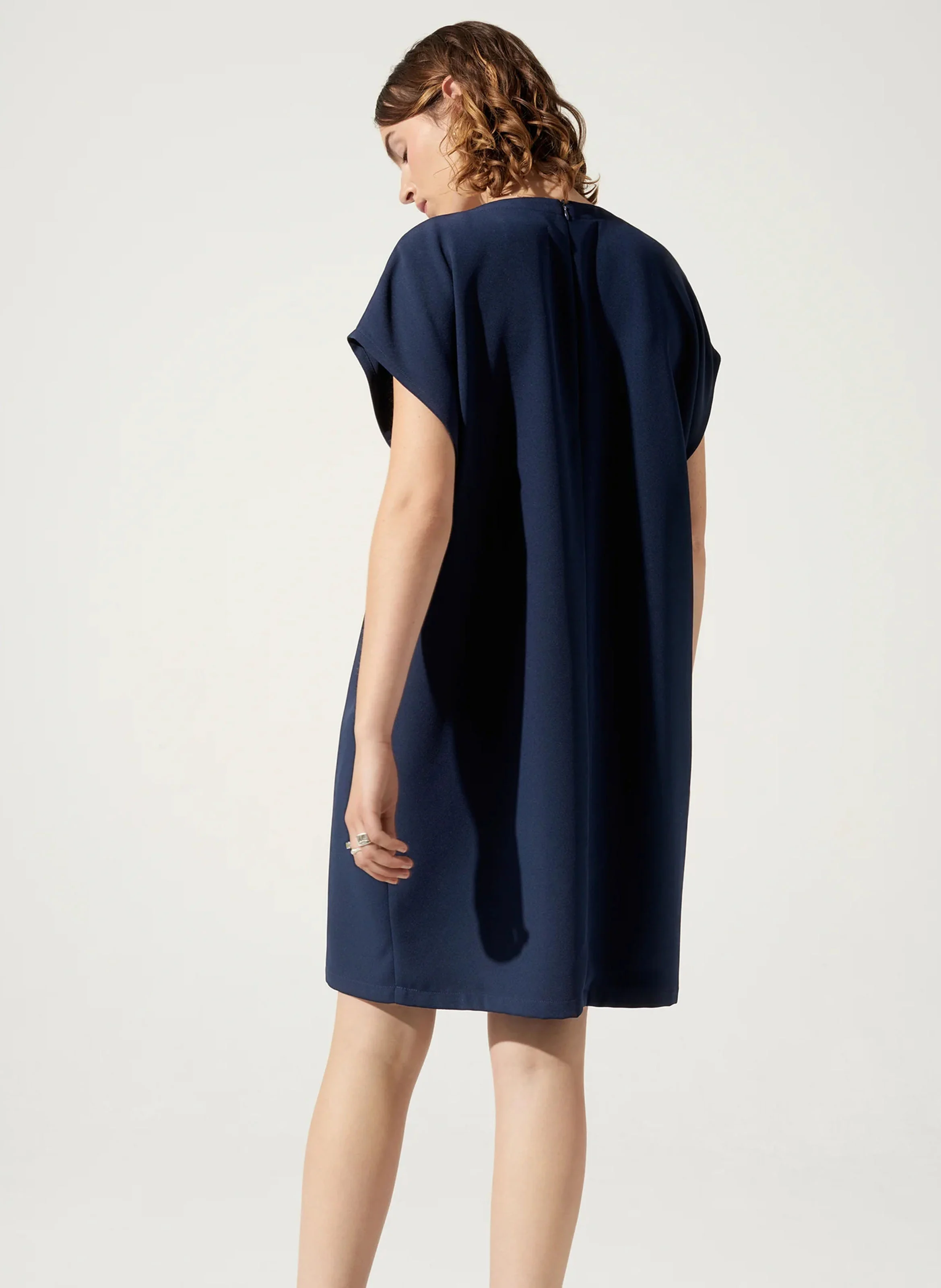DANIRA - Robe midi col rond | Bleu
