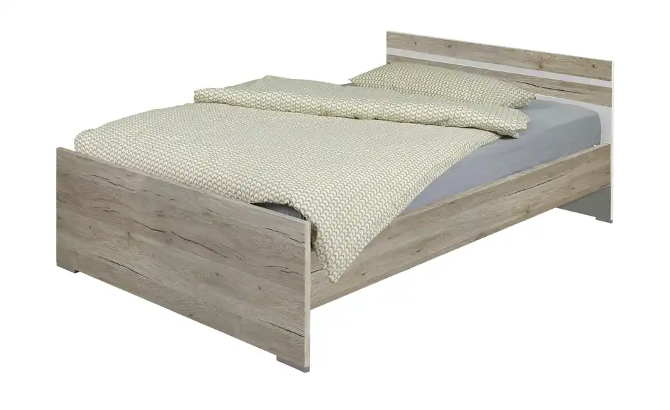 Futonbettgestell Cariba Eiche San Remo (Nachbildung), Cremeweiß 120 cm