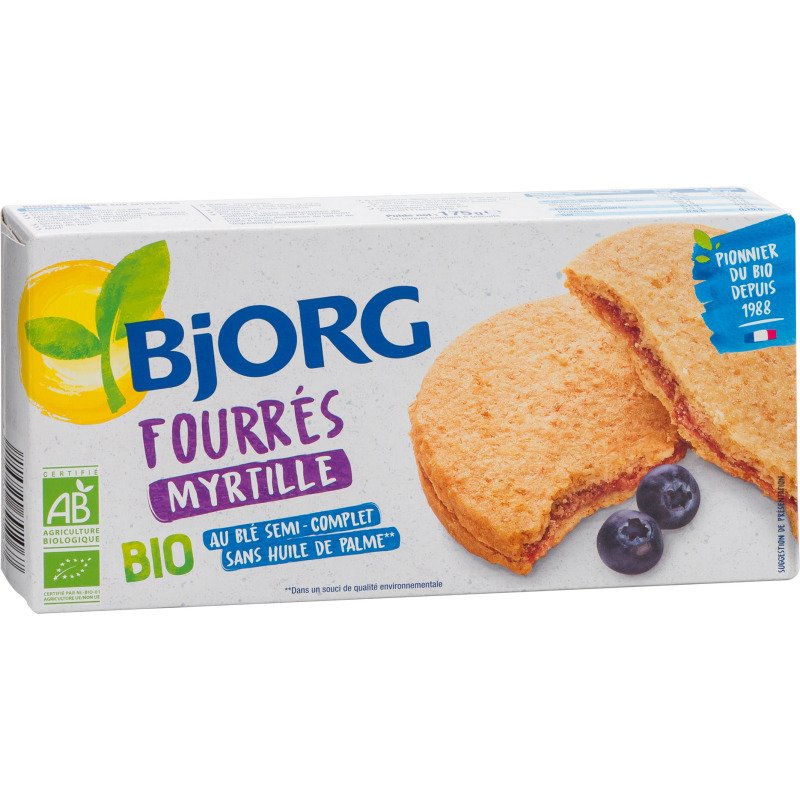 Fourrés aux myrtilles Bio Bjorg - Paquet de 175 g