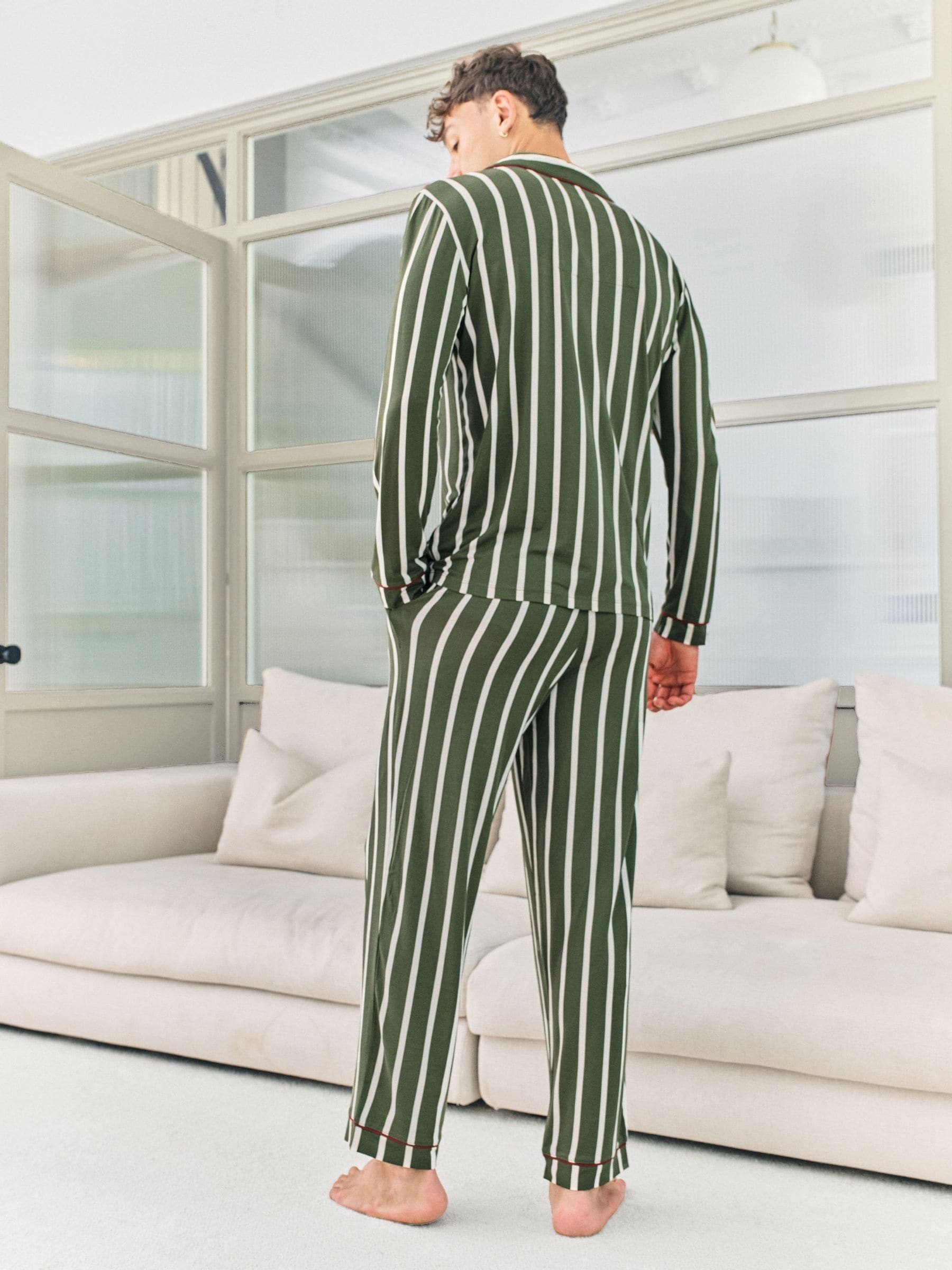 Chelsea Peers Stripe Button Up Long Pyjamas Set