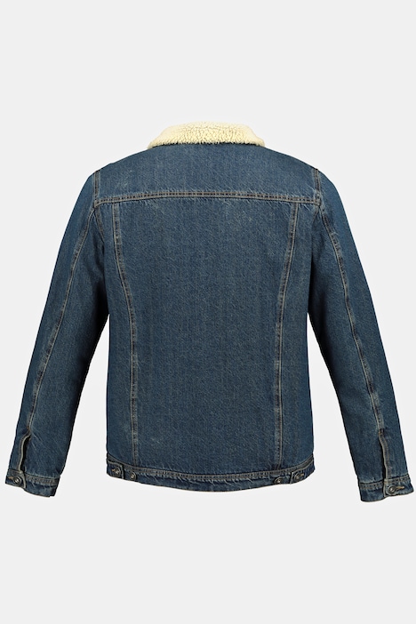 Jeansjacke, Denim, Teddyfutter, Hemdkragen, bis 8 XL