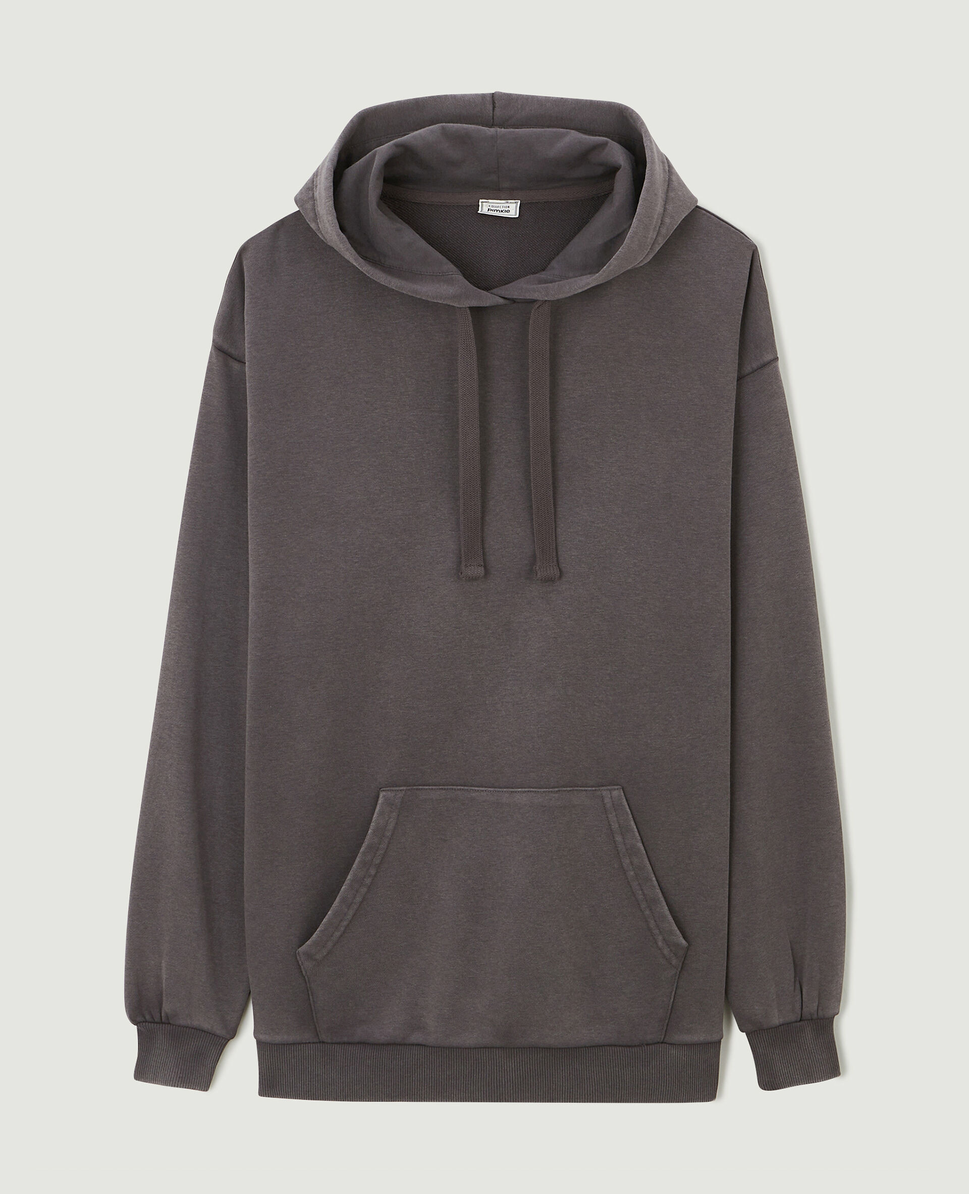 Sweat capuche oversize effet lavé - Gris foncé