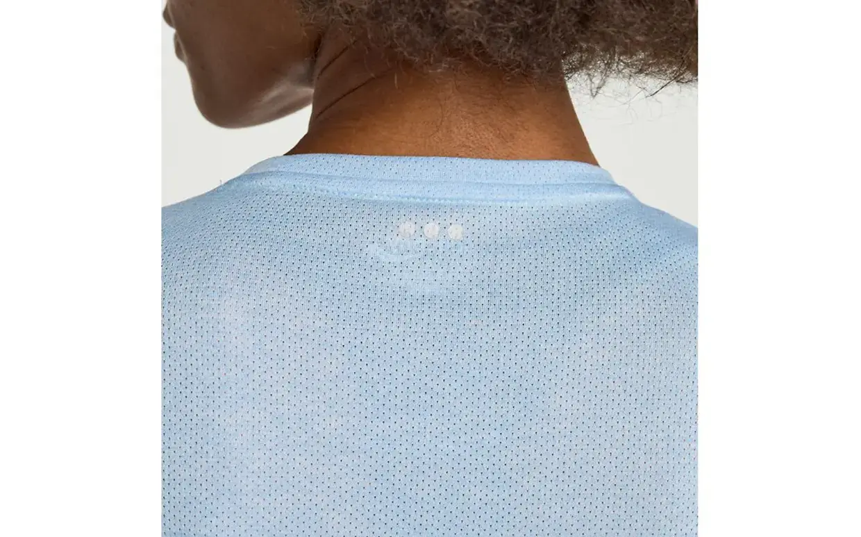 Saucony Stopwatch Hardloopshirt Korte Mouwen Lichtblauw Dames