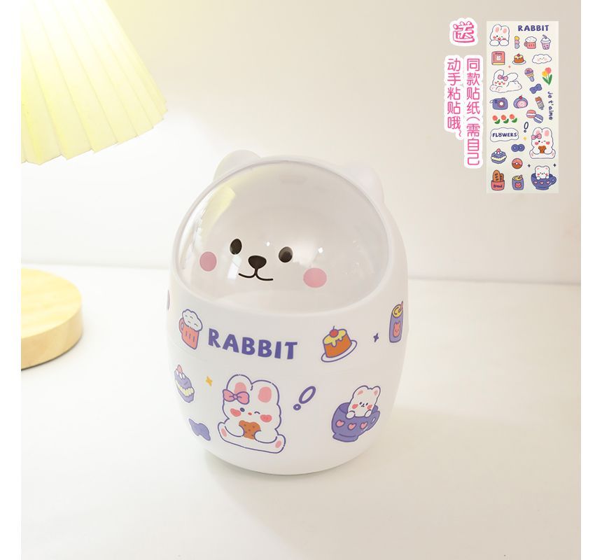 Baburu - Dieren plastic bureau-prullenbak met sticker / set