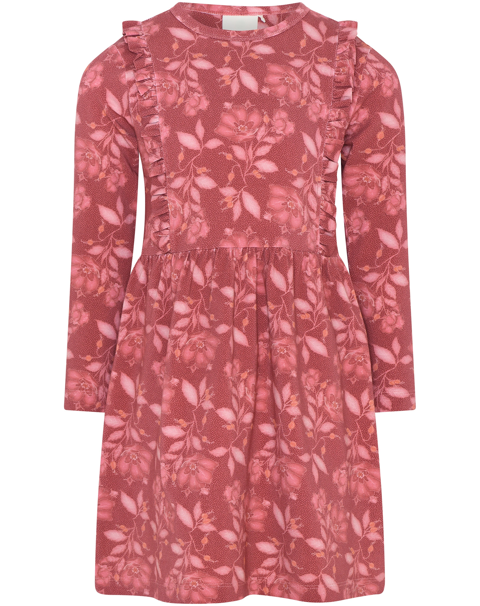Langarmkleid AUTUMN FLOWER in chocolate