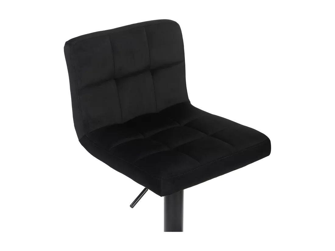 Tabouret de bar - Velours & Blanc - Noir - Feni