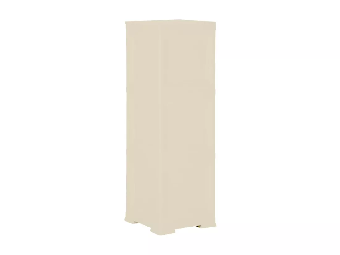 Armoire plastique 40x43x125 cm design de bois blanc angora