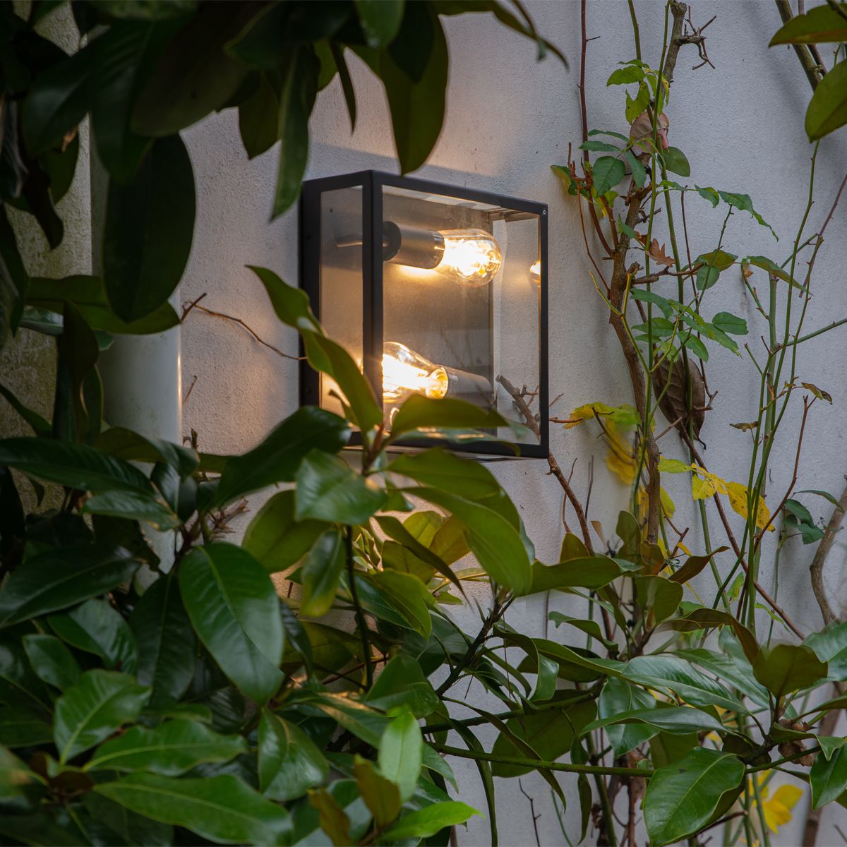 Industriële buiten plafondlamp zwart 2-lichts - Rotterdam