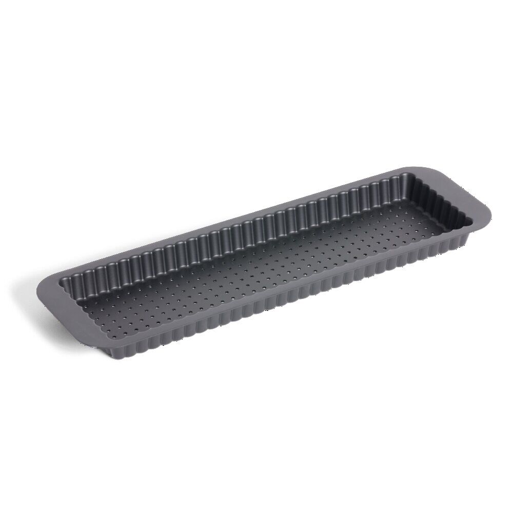 Moule à tarte rétractable acier perforé noir 35x11xH2,5cm