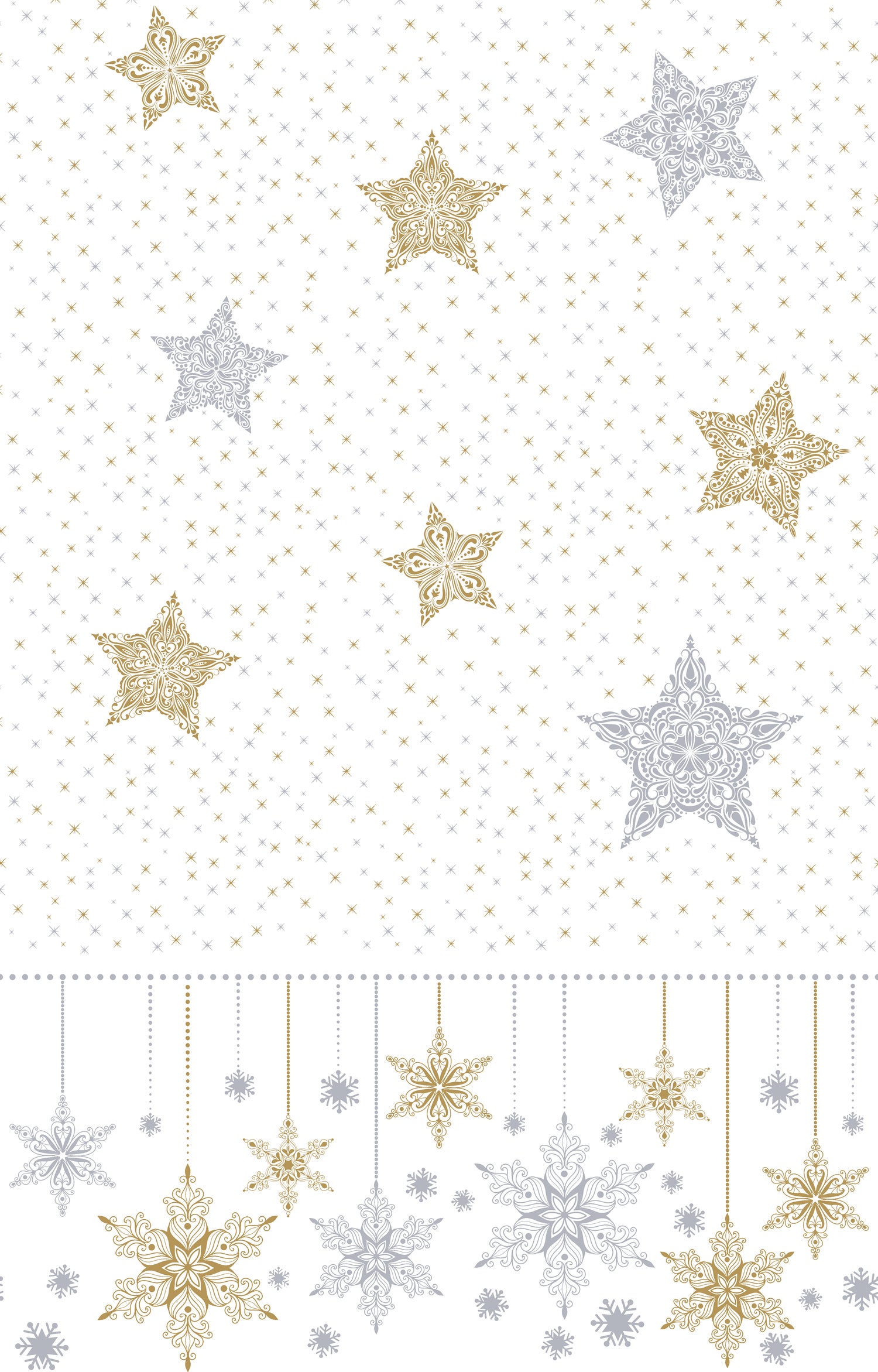 Duni tafelkleed Snowstars White wit 138 x 220 cm