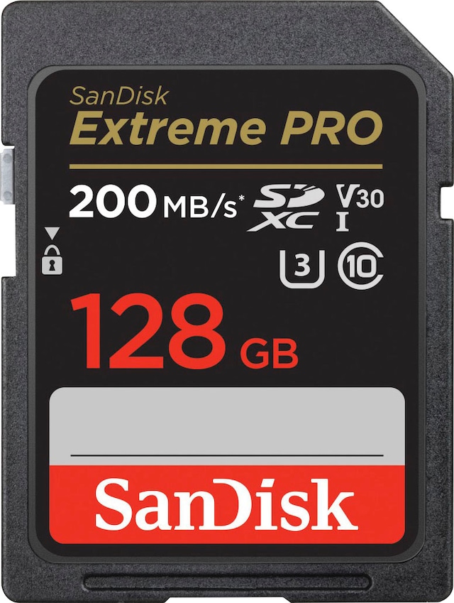 Sandisk Speicherkarte »Extreme PRO SDXC™-UHS-I-Karte« (128 GB Video Speed Class 30 (V30)/UHS Speed Class 3 (U3) 200 MB/s Lesegeschwindigkeit)