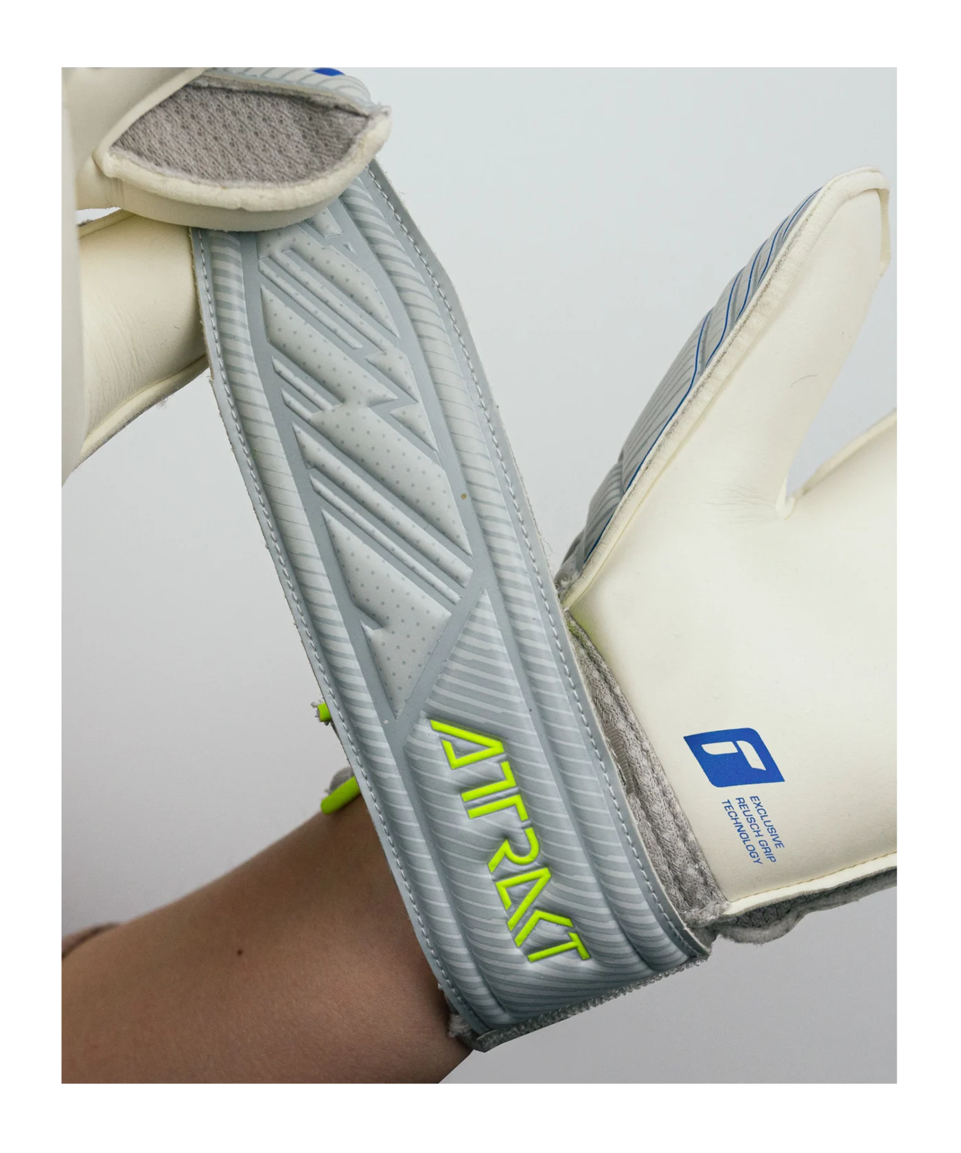 Reusch Attrakt Grip Finger Support TW-Handschuh Junior Grau Gelb F6016