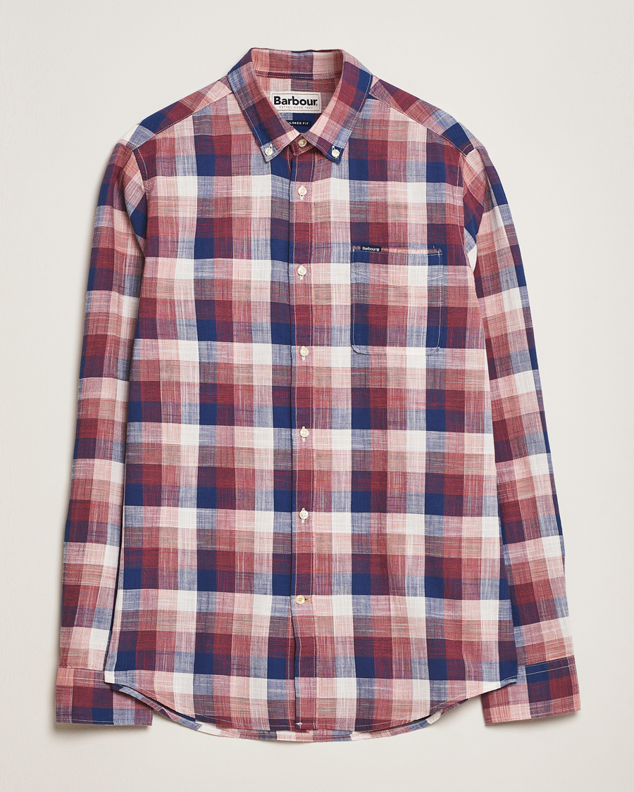 Barbour Lifestyle Hillroad Tailored Checked Cotton Shirt Red