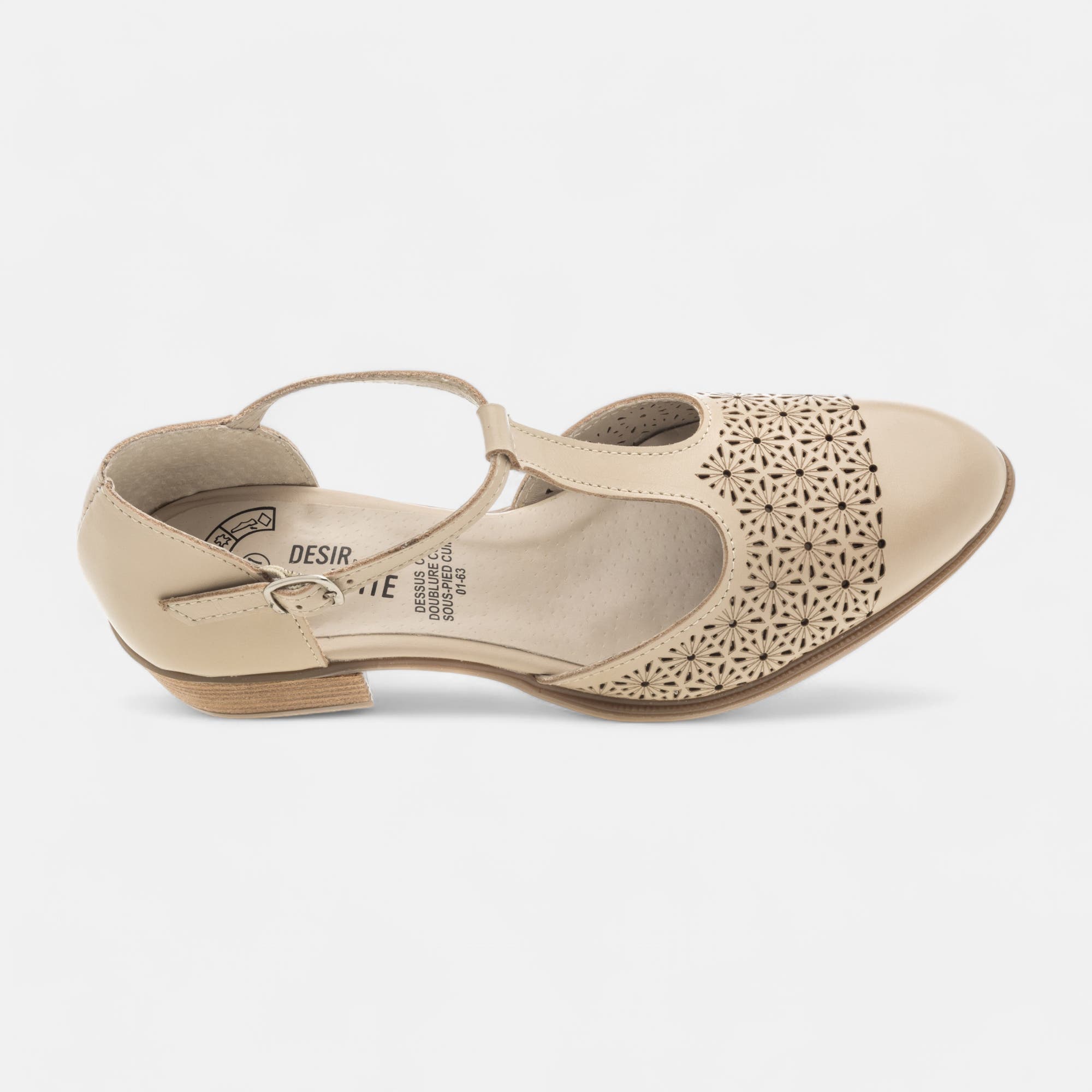 Escarpins quartiers ouverts Femme en cuir beige