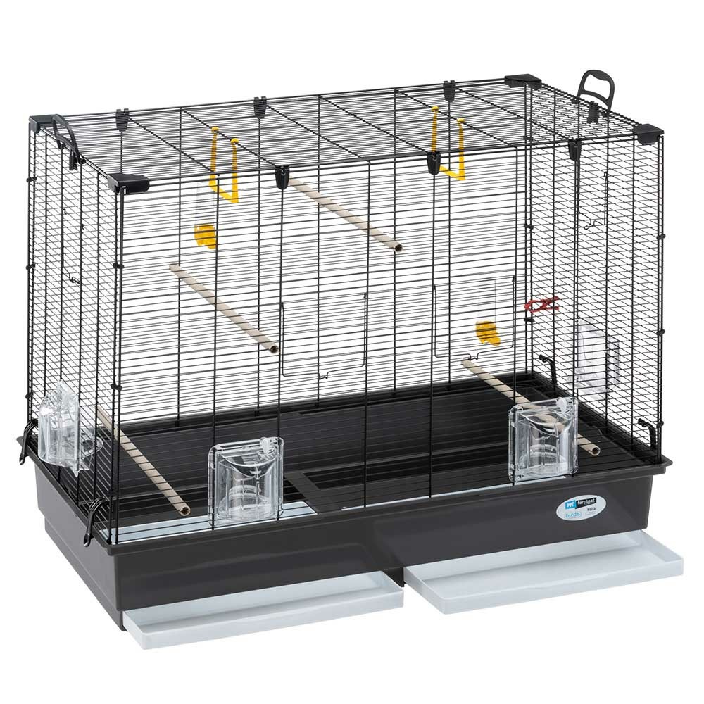 Ferplast grande cage pour canaris, perruches et oiseaux exotiques piano 6, avec mangeoires pivotantes et accessoires
