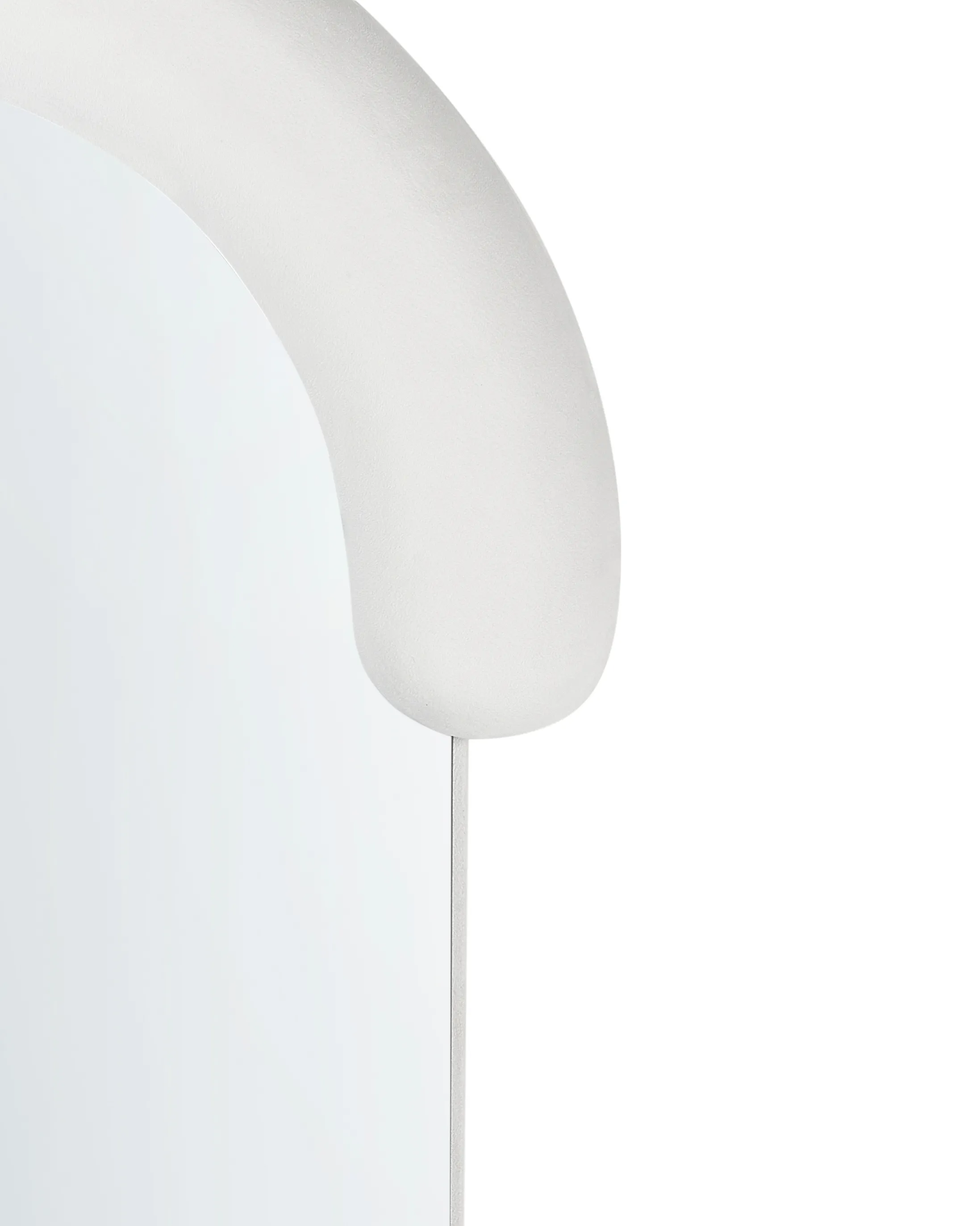 Wandspiegel LOCHES 54 cm 158 cm Fluweel Wit