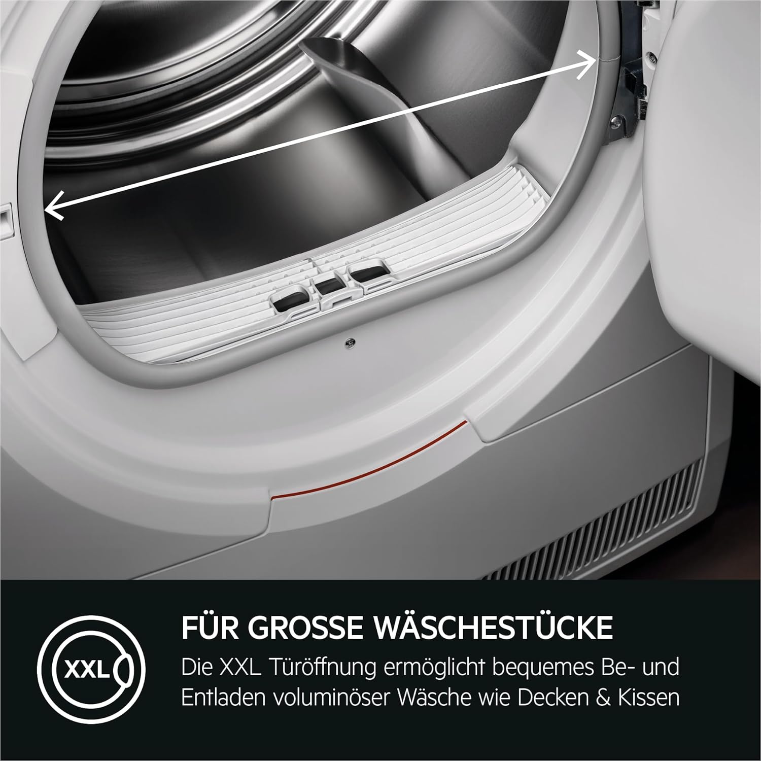 AEG Wärmepumpentrockner 8 kg, Serie 7000 SensiDry: Schonendes & energiesparendes Trockenverfahren, neue Energiekl. D, Mengenautomatik, Schontrommel, wechselende Drehrichtung, Knitterschutz, TR7T61580