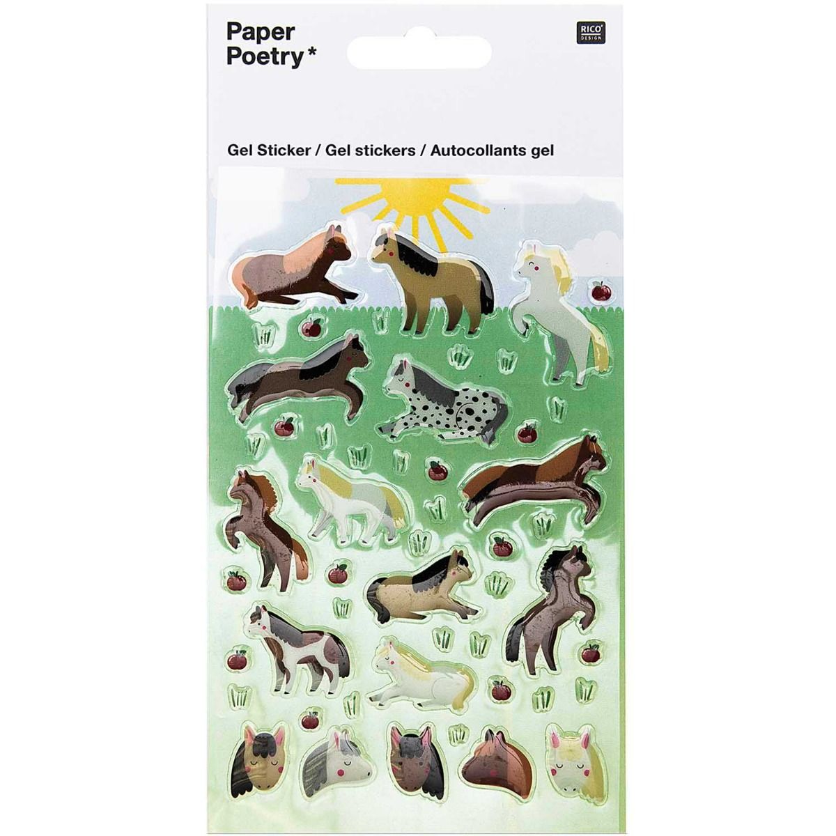 Stickers en gel motifs chevaux Rico Design
