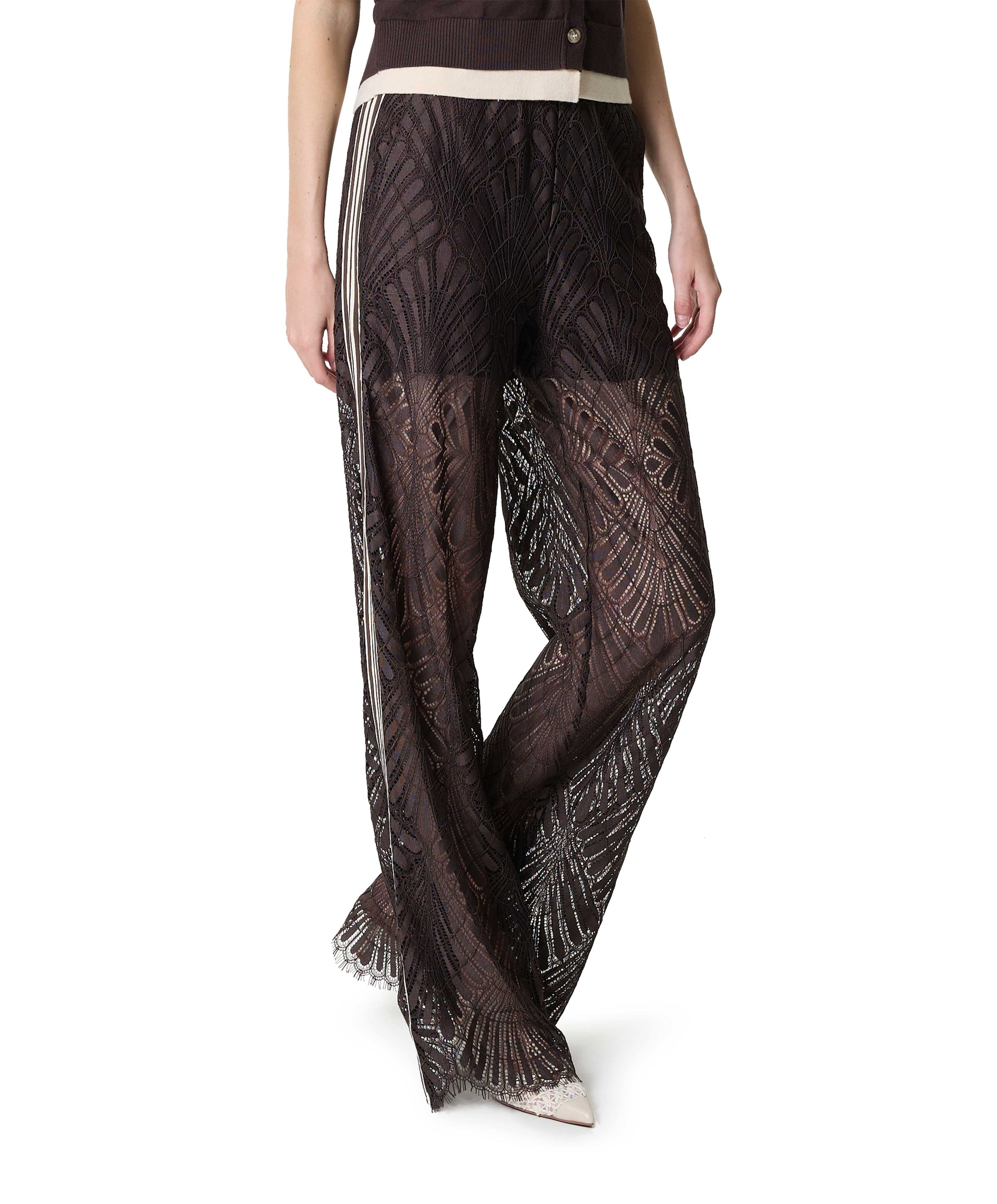 Co'Couture LetiCC Lace Panel LL dames broek bruin