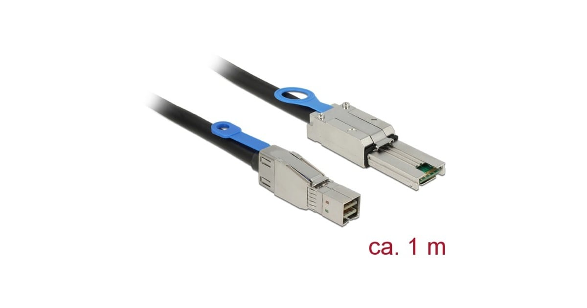DeLOCKMini SAS HD SFF-8644 > Mini SAS SFF-8088 adapter  (Zwart, 1 meter)