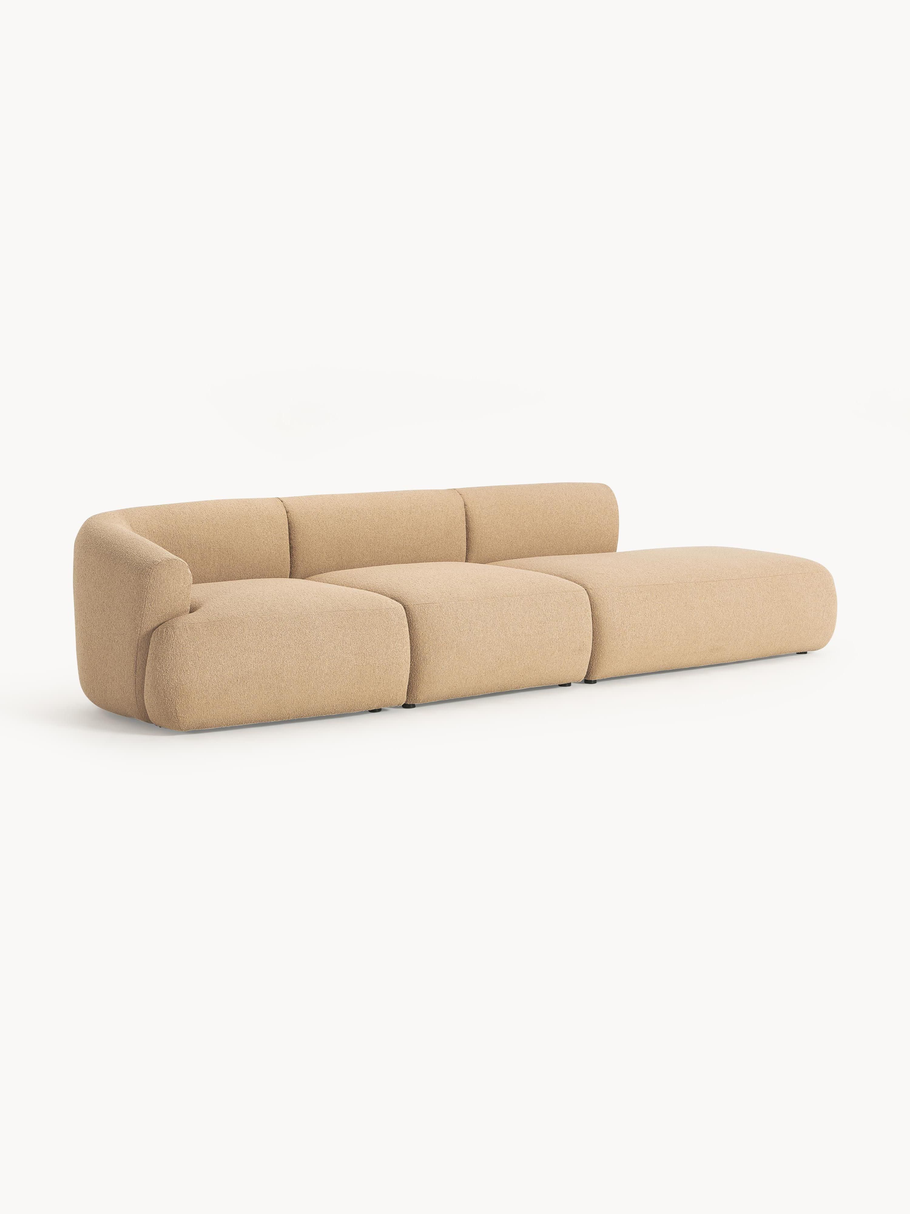 Modulaire XL chaise longue Sofia van bouclé stof