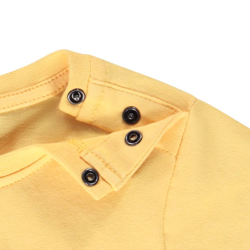 T-shirt manches courtes en jersey avec patch effet 3D ludique pour bébé garçon - Jaune