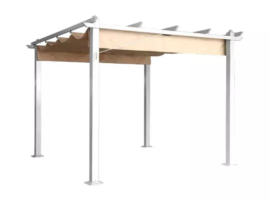 Tonnelle de jardin style pergola 3x3 en aluminium robuste DOMA