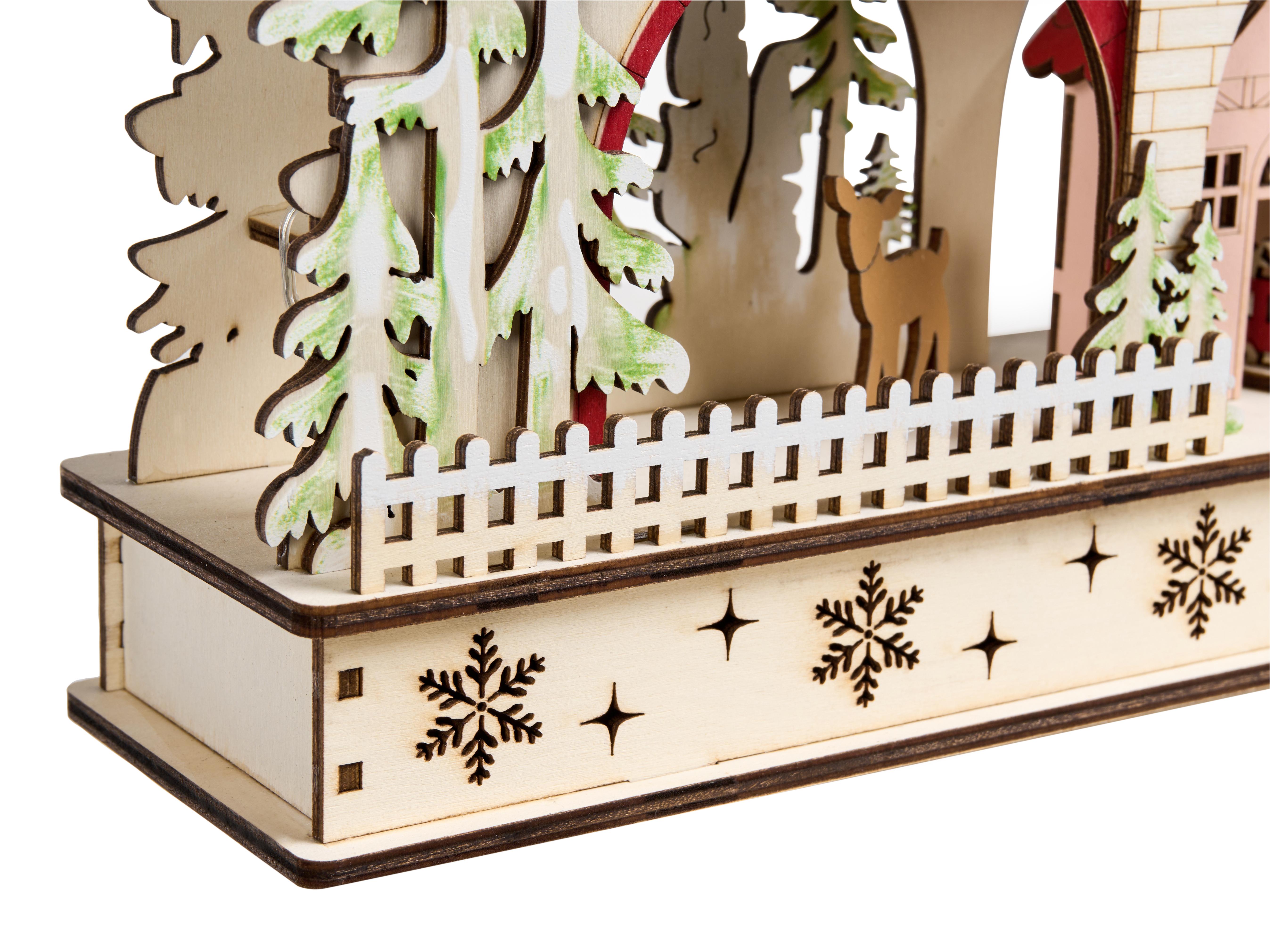 Kerstdecoratie LED SELURA 30 cm Lichtbruin