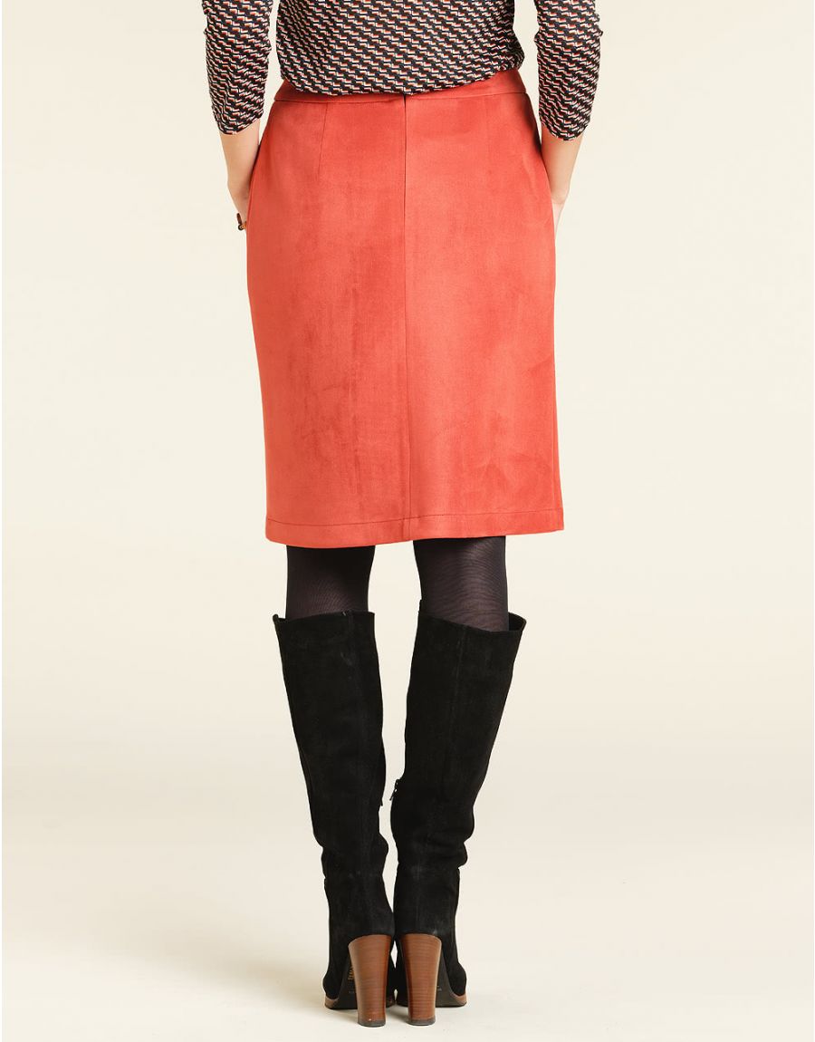 Jupe corail aspect daim