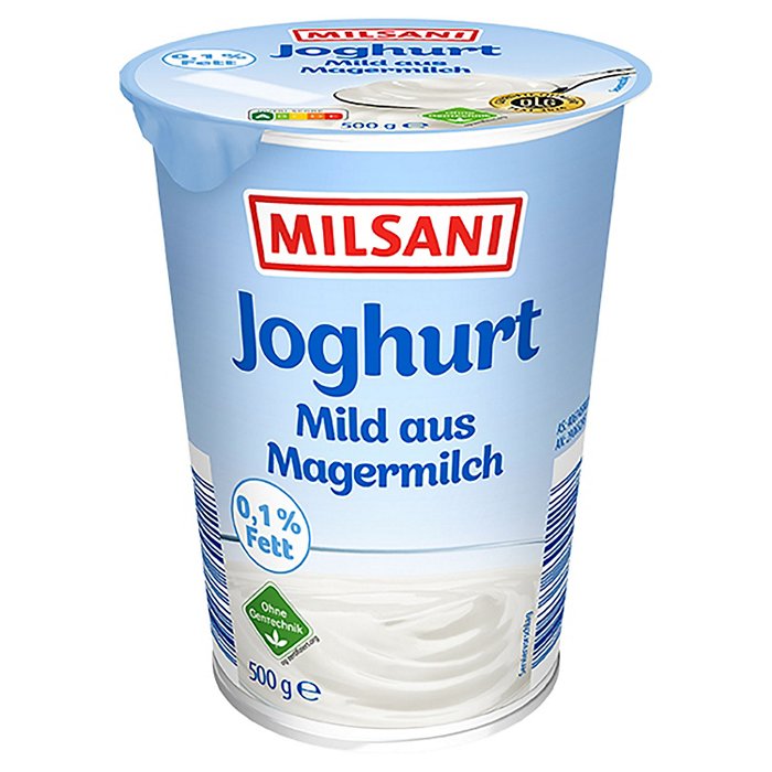 MILSANI Magermilch Joghurt 0,1 % Fett 500 g, milder Naturjoghurt