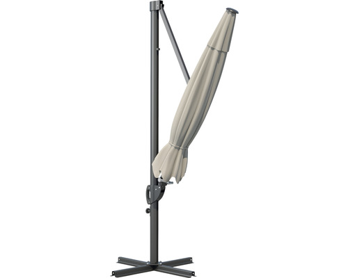 Soluna zweefparasol, Beaujeu parasol, Ø 300 cm, H 248 cm, rond, ecru