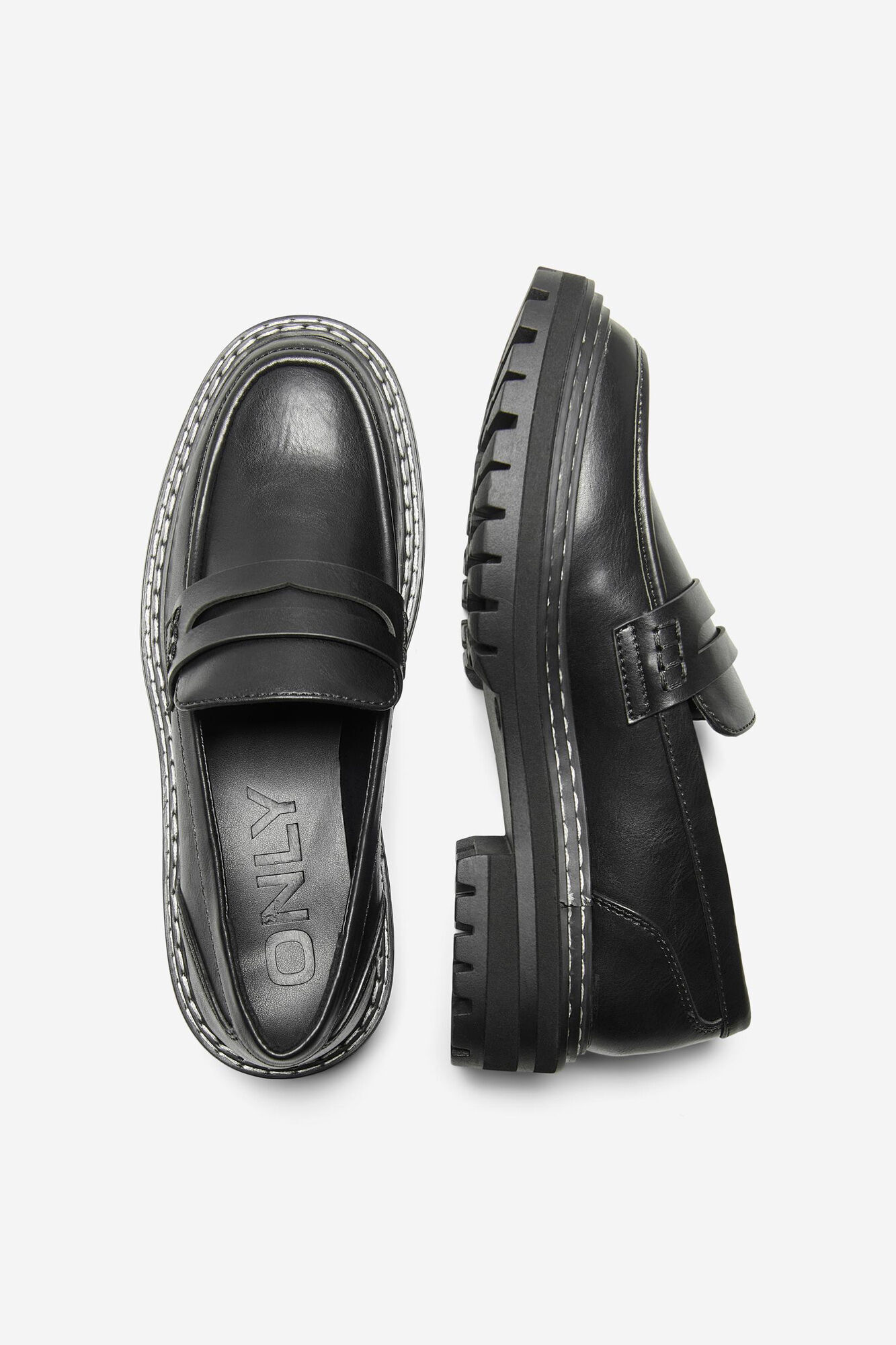 mocassins plataforma em couro sintético