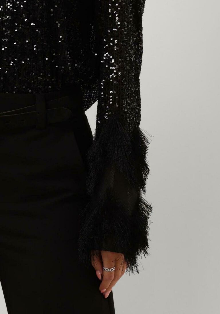 Y.A.S. zwarte y.a.s. blouse yasflow sequin ls top
