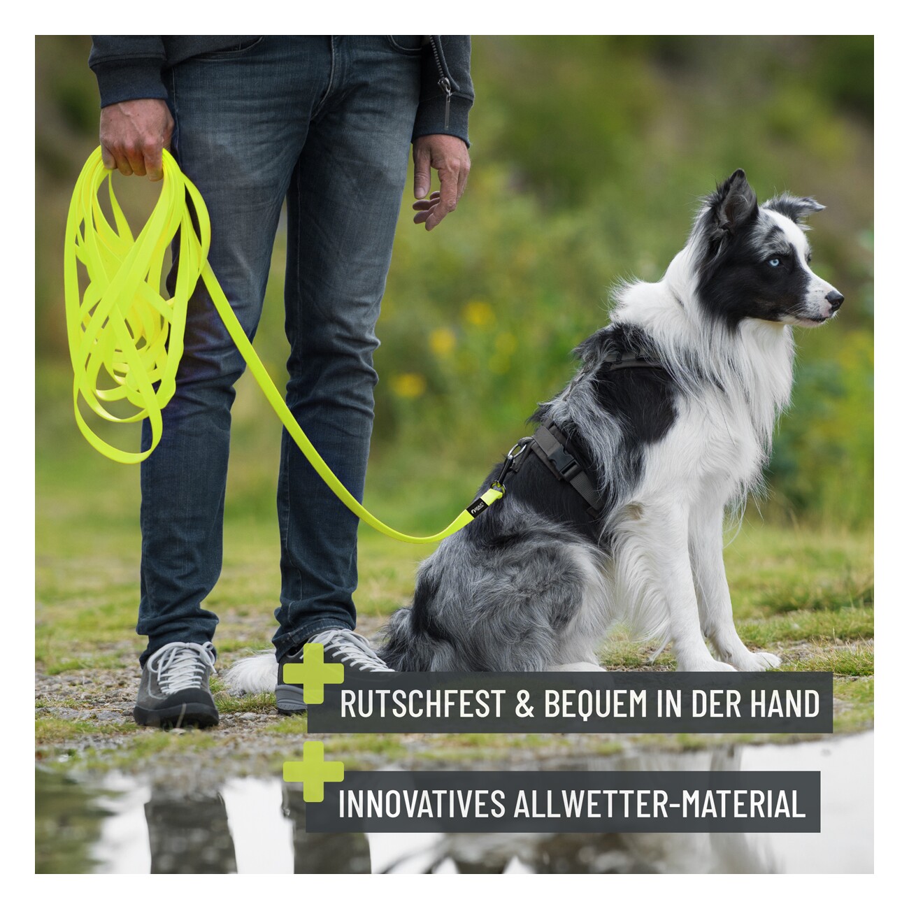 REAVET Schleppleine 15 Meter, Neon Gelb