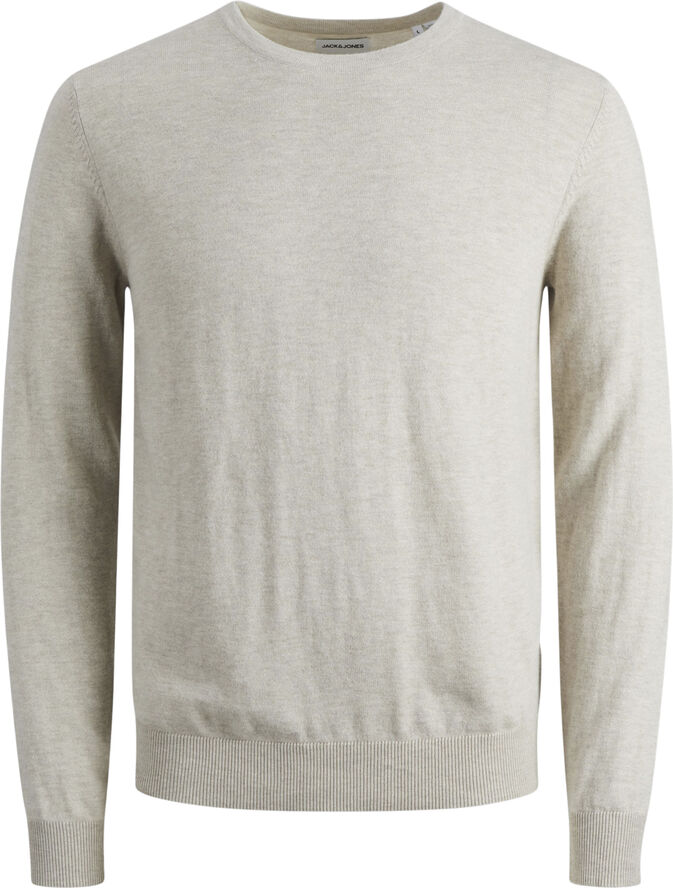 Jack & Jones JJEEMIL KNIT CREW NECK NOOS Oatmeal/melange